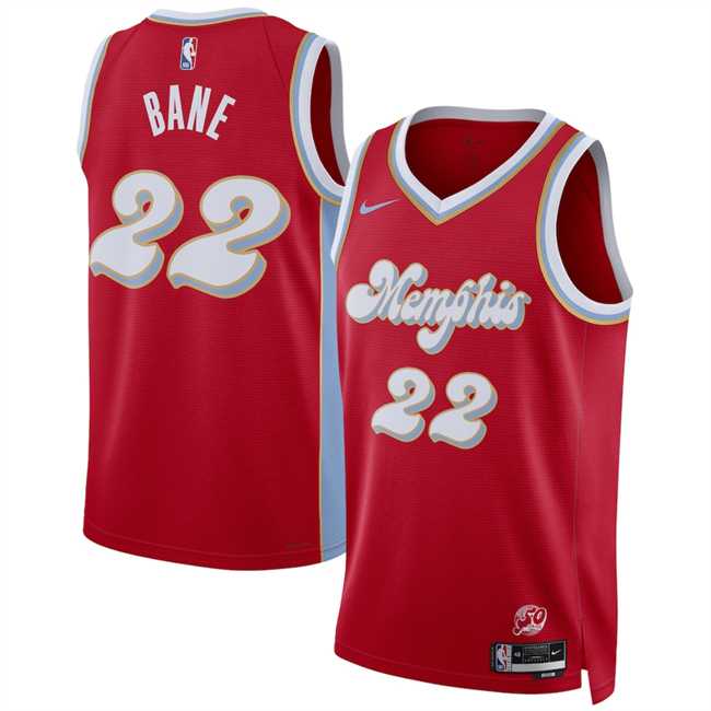 Men%27s Memphis Grizzlies #22 Desmond Bane Red 2024-25 City Edition Stitched Jersey Dzhi